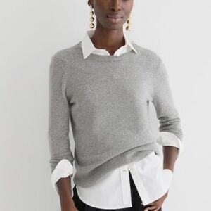 J. Crew Teddie Wool Blend Gray Crewneck Sweater S